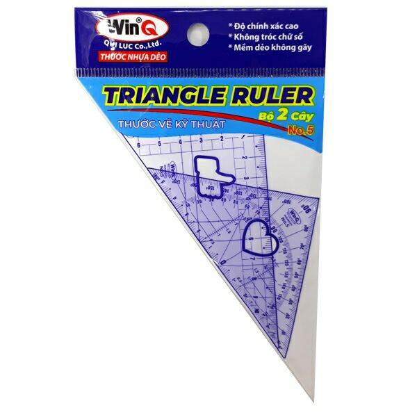 Bộ 2 cây thước Eke dẻo WinQ/ 2 cây thước đo độ