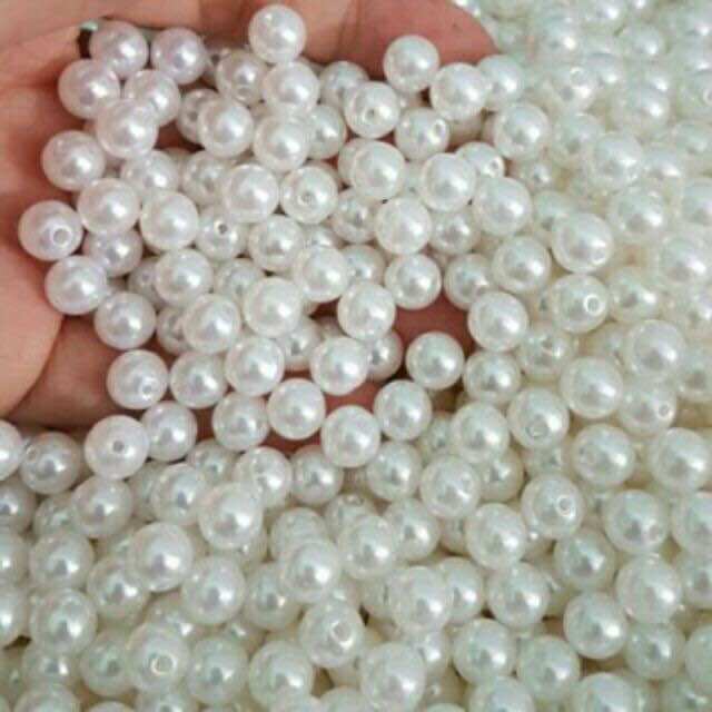 Hạt Ngọc trai nhựa, hạt cườm, bịch 100g