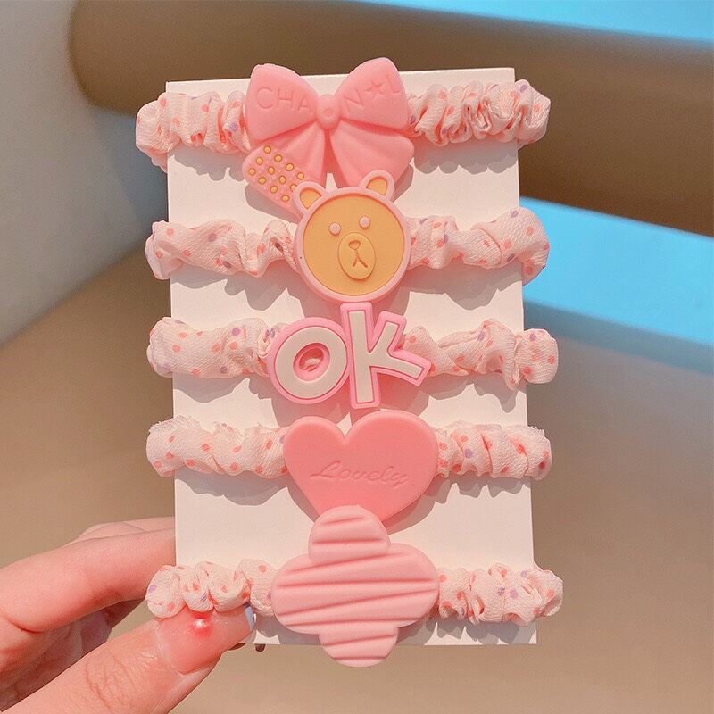 [ Hàng Có Sẵn ] Dây Cột Tóc Charm Nhiều Màu [ Giao Ngẫu Nhiên ][8k1sợi]