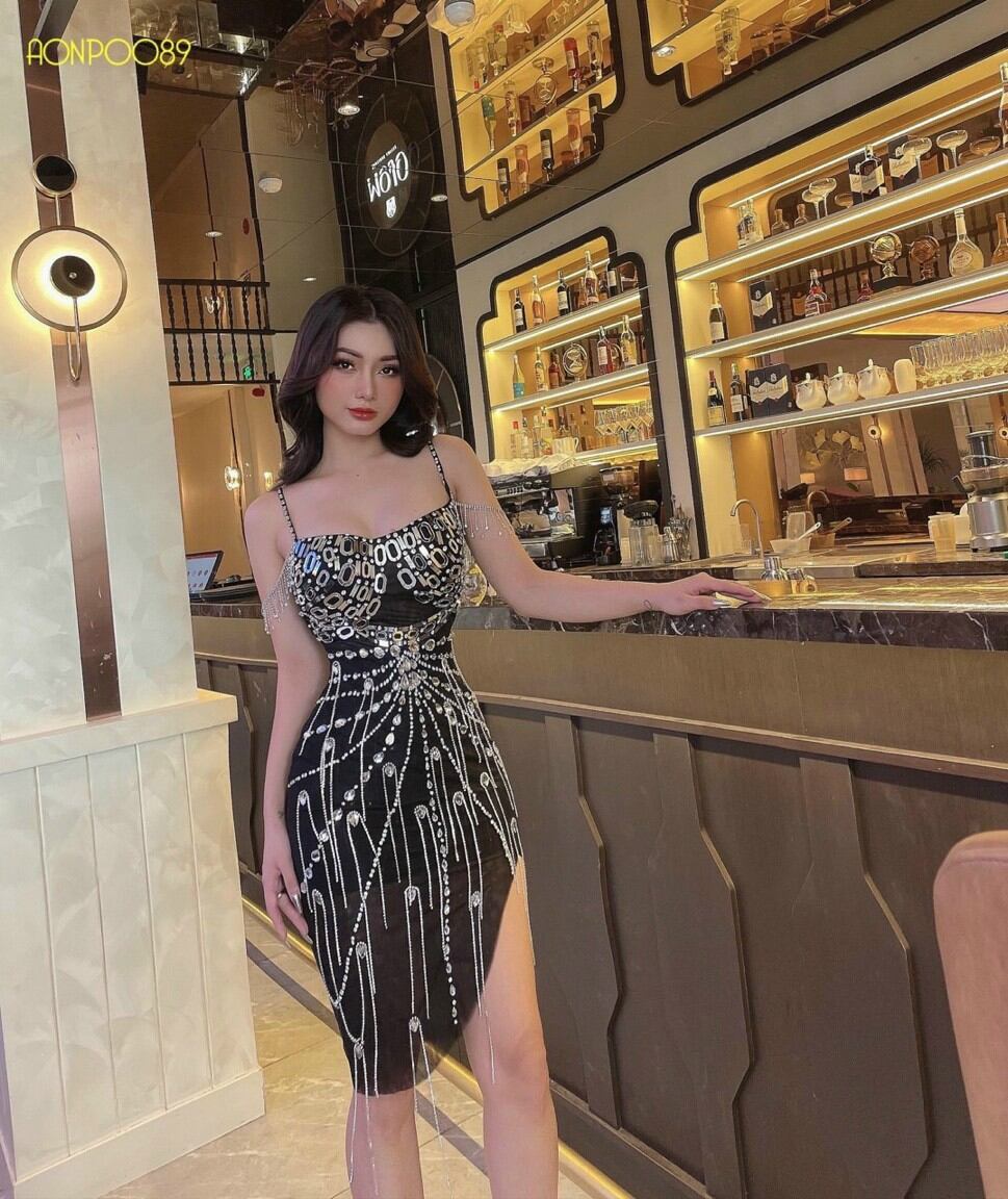 ĐẦM BODY ĐÍNH DÂY ĐÁ CAO CẤP