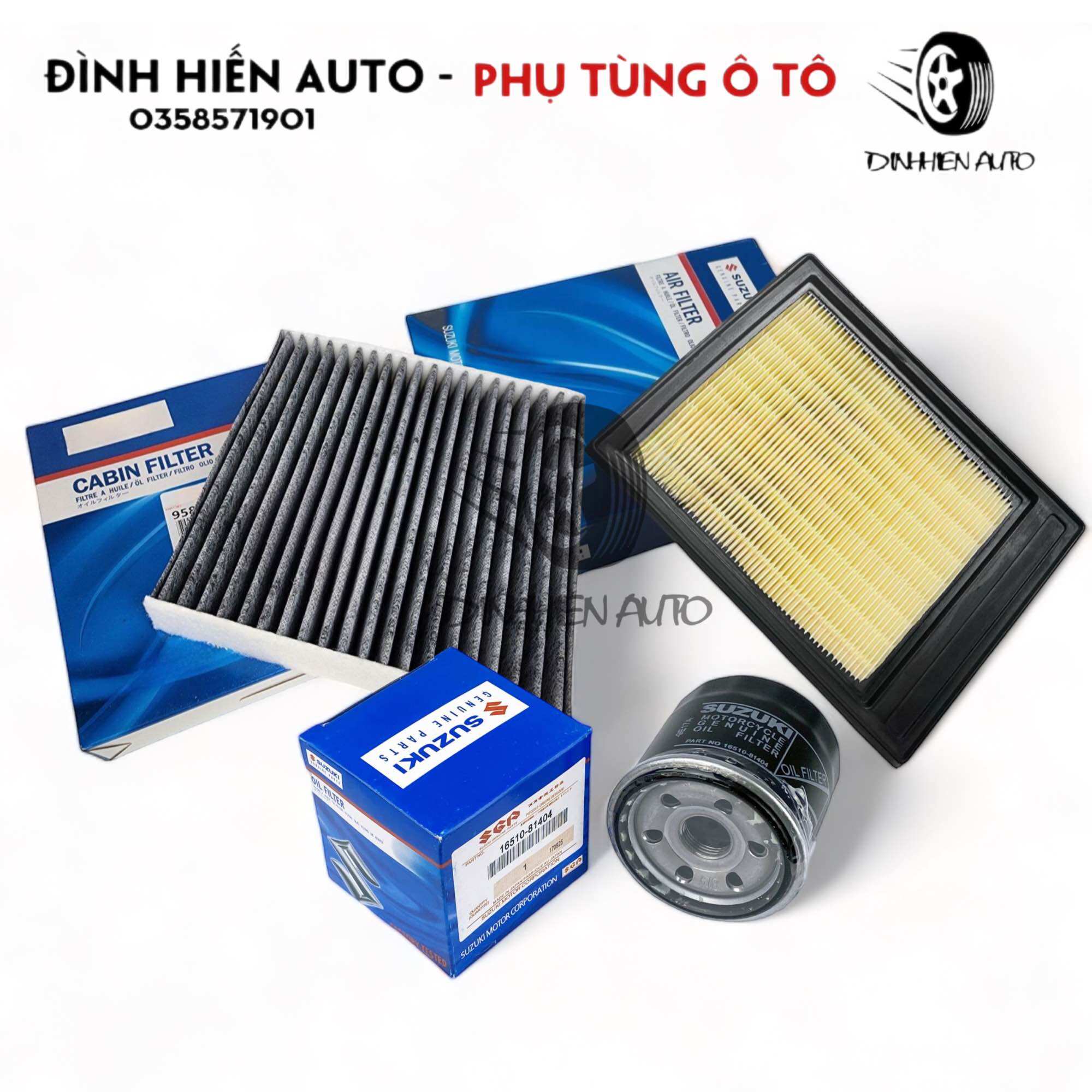 Lọc gió động cơ, lọc gió điều hoà & lọc nhớt Suzuki XL7 - Ertiga (2018 ~ 2023) (1378073R00 | 9586063J00/7300 | 1651081404)