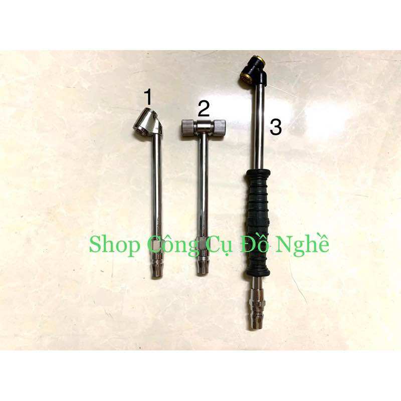 Đầu bơm hơi lốp xe máy, xe hơi ngắn dài 2 đầu