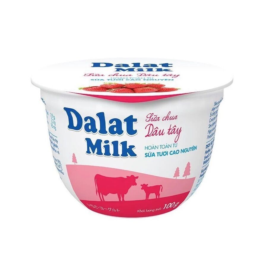 Sữa chua ăn dâu tây 100gr dalatmilk