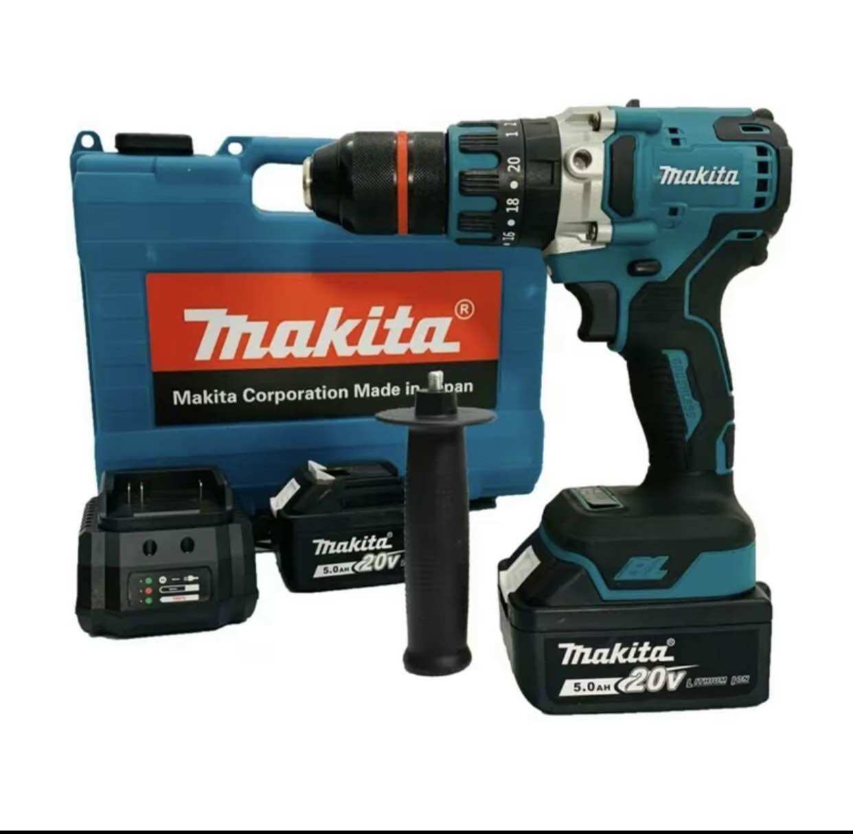 Máy khoan pin makita không chổi than - có búa - khoan 3 chức năng 13mm - khoan pin makita 199v tặng kèm 2 mũi vít 2 đầu