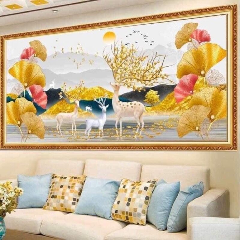 Tranh đính đá vinh hoa phú quý kích thước:150×70cm lv597