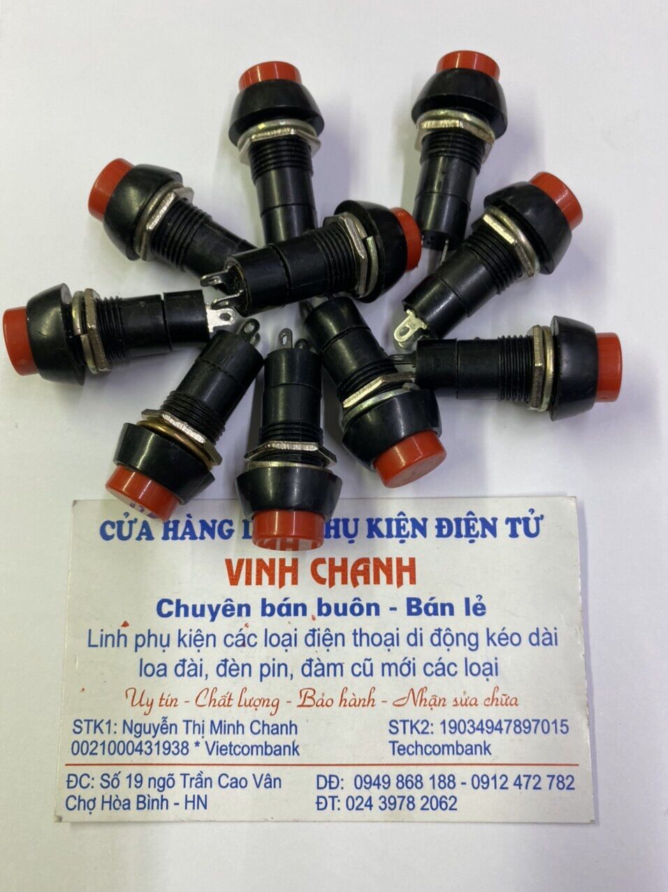 10 cái công tắc nhấn giữ 2 chân