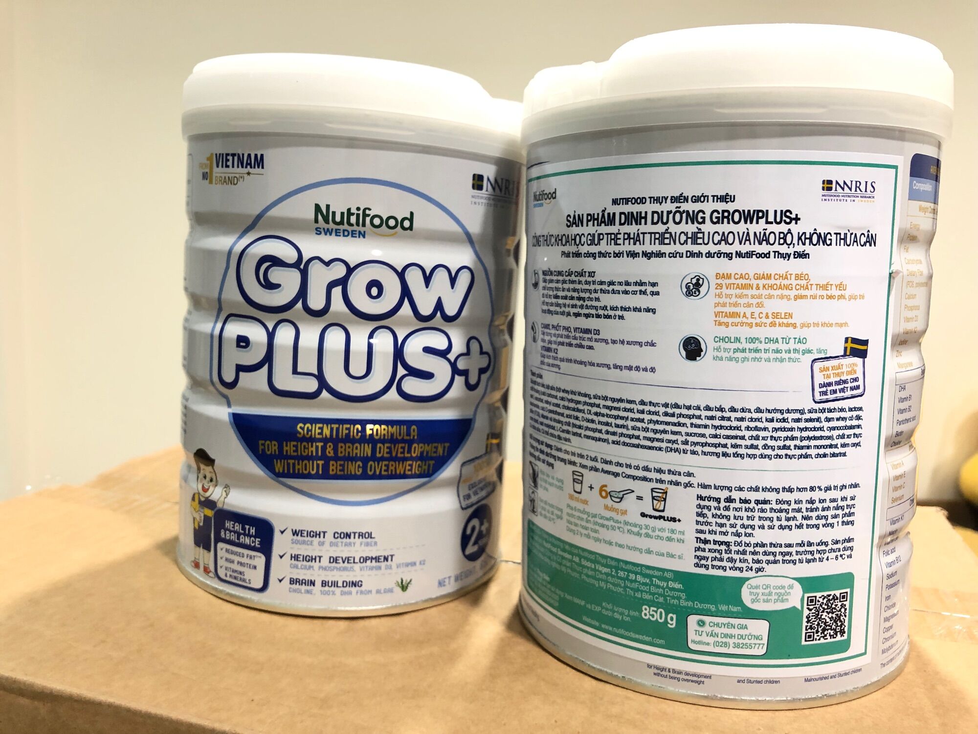 SỮA BỘT NUTI GROWPLUS+ TRẮNG LON 850G CHO TRẺ THỪA CÂN BÉO PHÌ