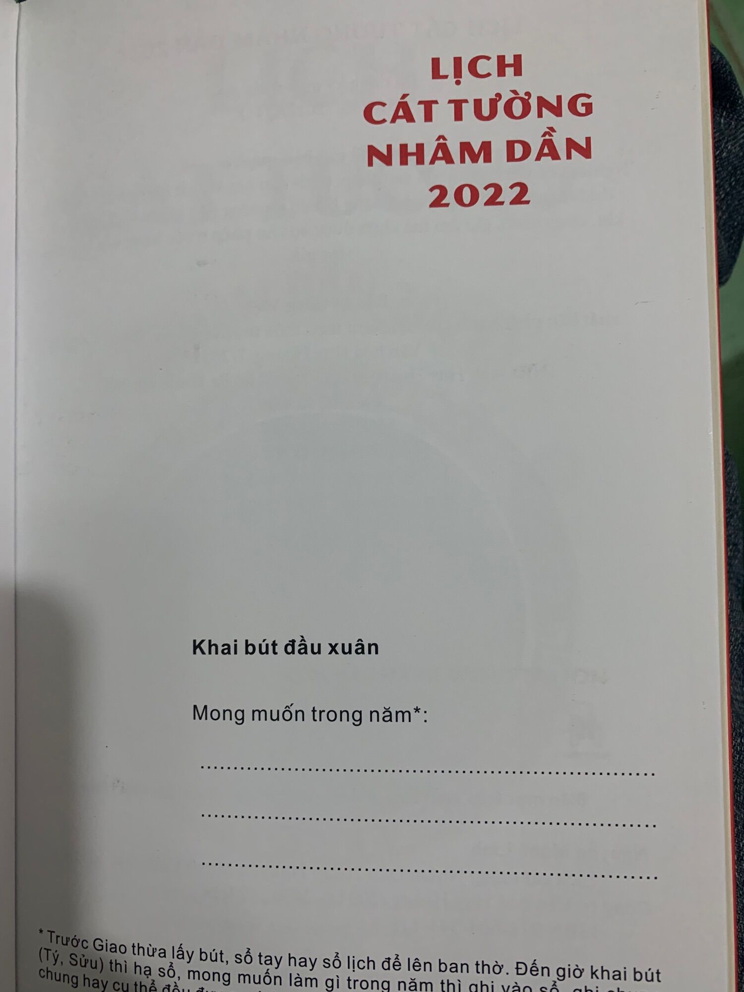 Lịch Cát Tường 2022