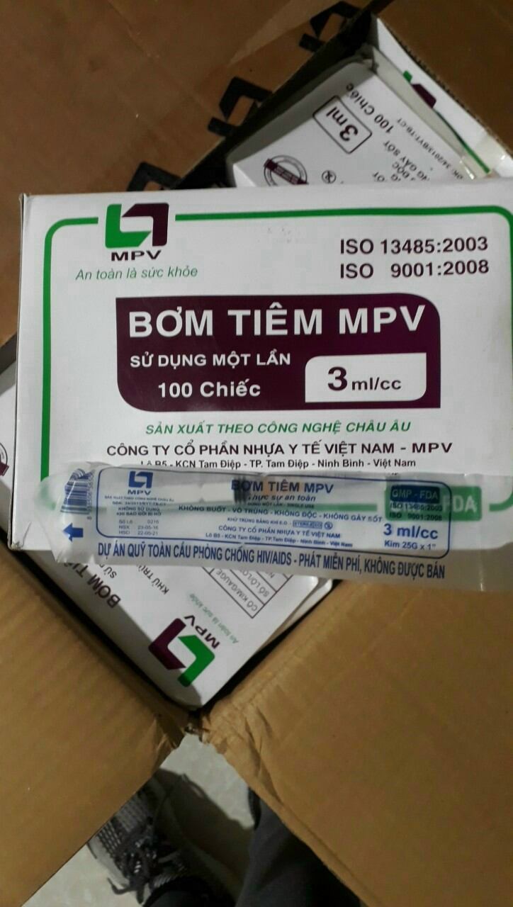 bơm kim tiêm 3cc MPV (hộp 100 cây)