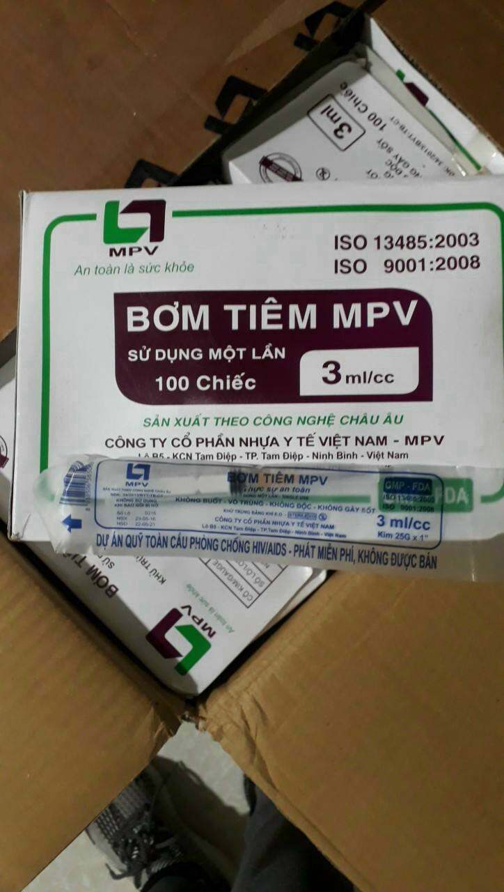 bơm kim tiêm 3cc MPV (hộp 100 cây)
