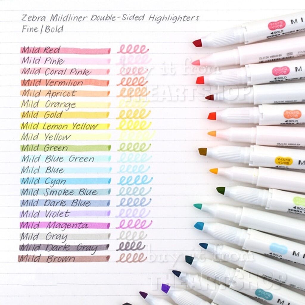[THEARTSHOP] Bút dạ quang ZEBRA MILDLINER 2 đầu WKT7