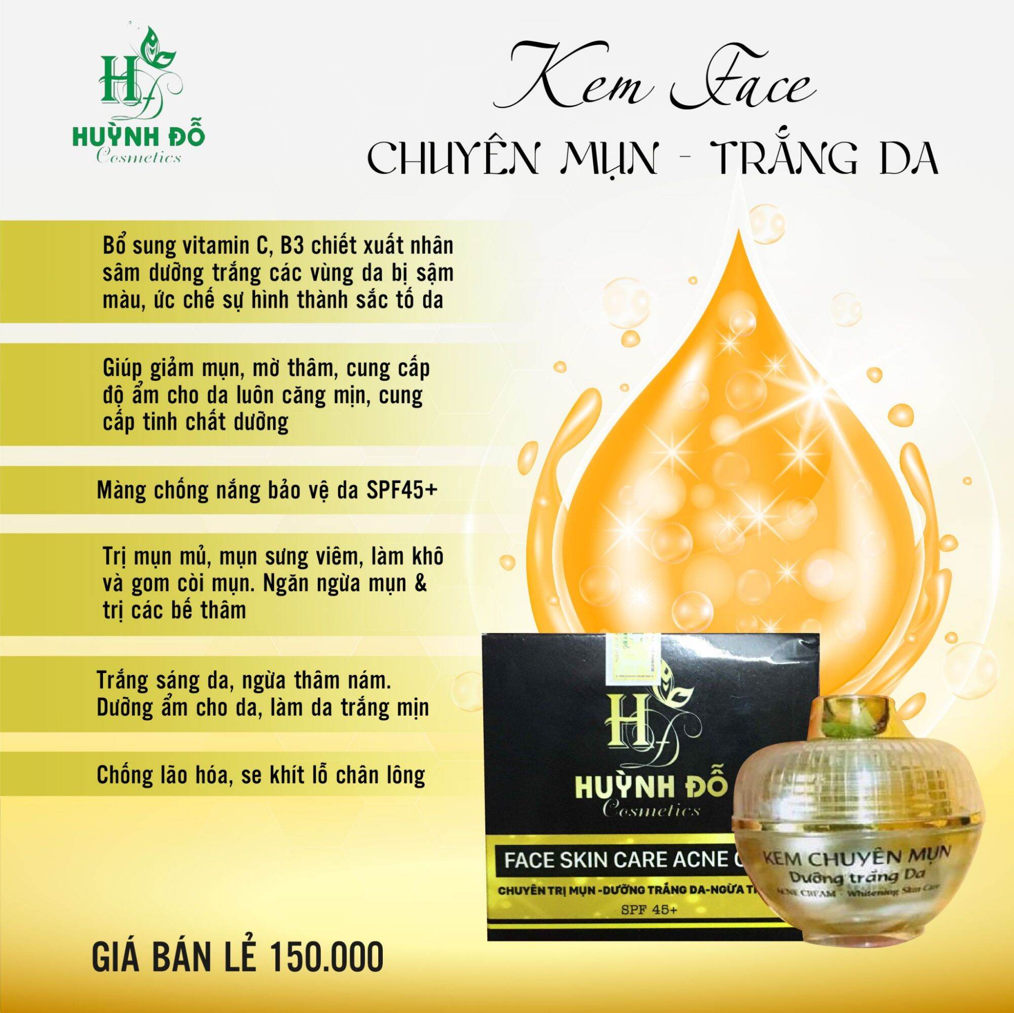 Kem chuyên mụn Huỳnh Đỗ