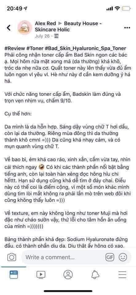 NƯỚC HOA HỒNG CẤP ẨM SIÊU ĐỈNH BADSKIN