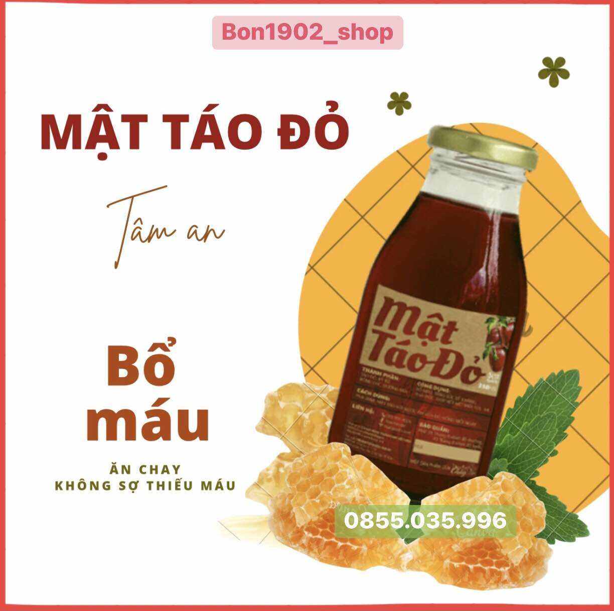 Mật táo đỏ Tâm An - Bổ máu - Cam kết chính hãng, date xa