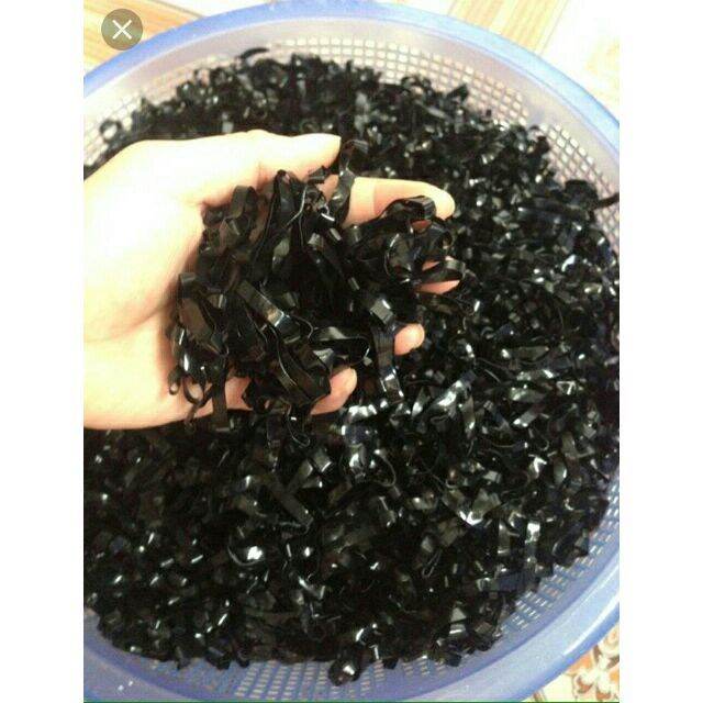 Túi zip 100g Thun cột tóc màu đen Bản To