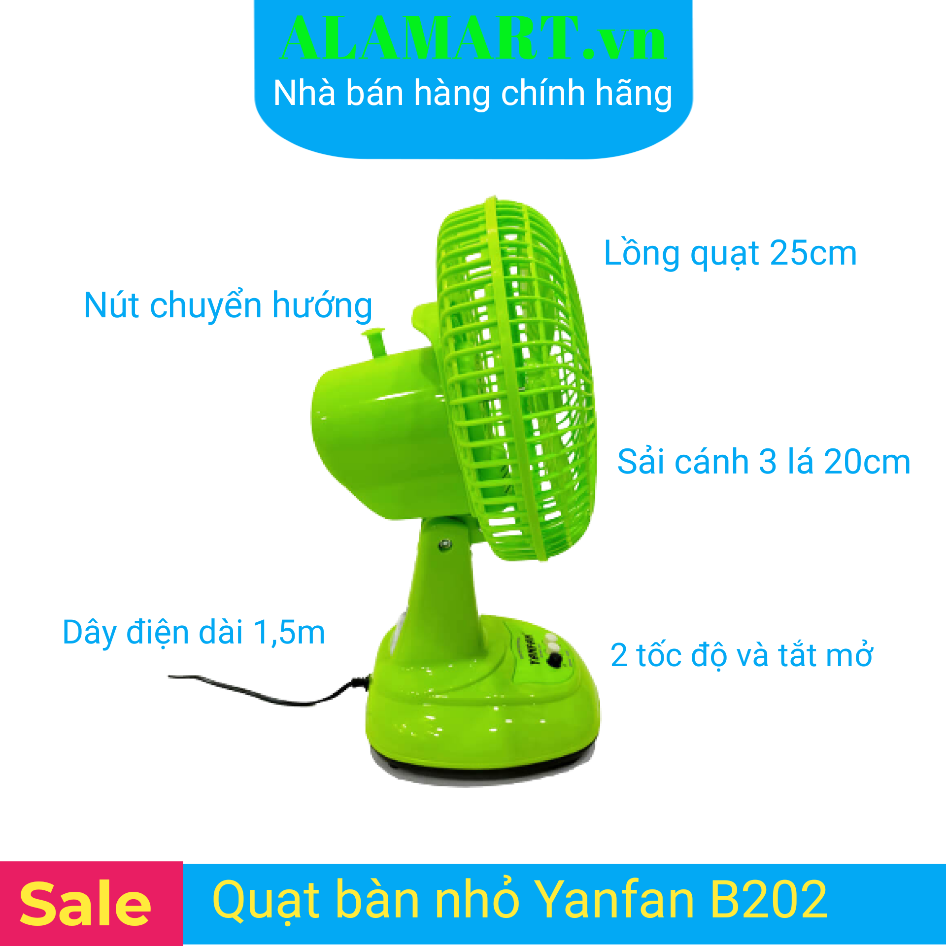 QUẠT BÀN MINI YANFAN B202