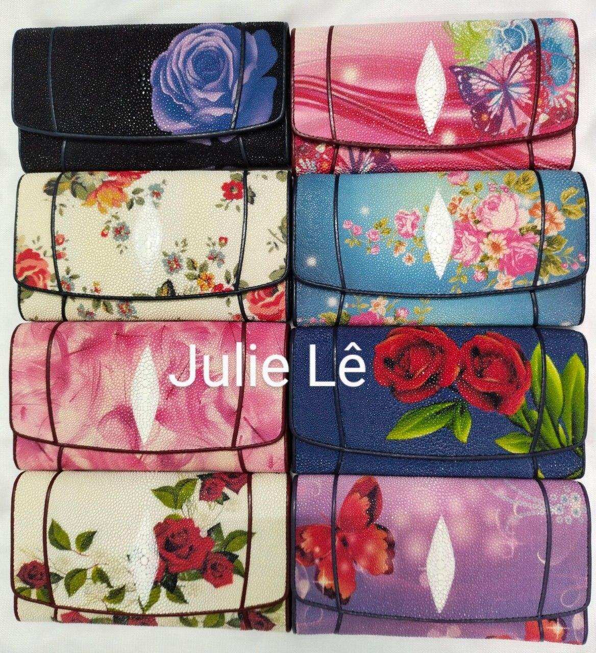 Ví cầm tay da cá đuối thật