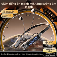 MOON JUNE | Tai Nghe Dạng Dây Đeo Cổ Thể Thao Không Dây Giảm Ồn Hiển Thị Số Chèn Thẻ