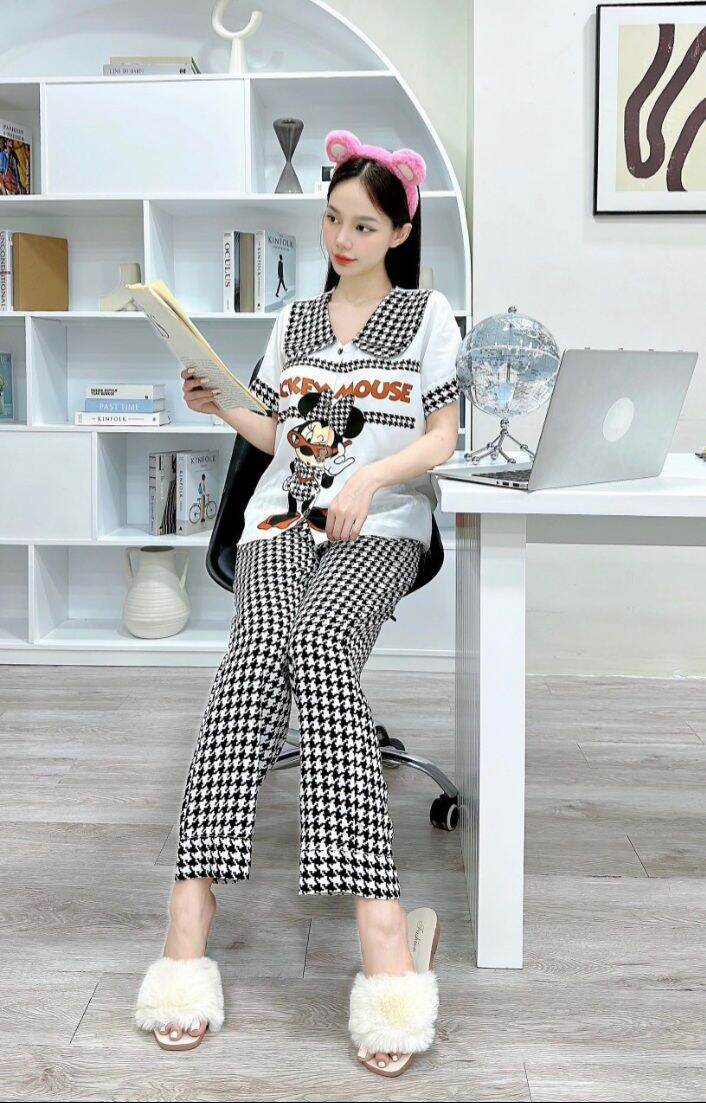 Đồ bộ nữ pijama lụa mango 3d, hình thật 100%quần dài có túi, dưới 60kg