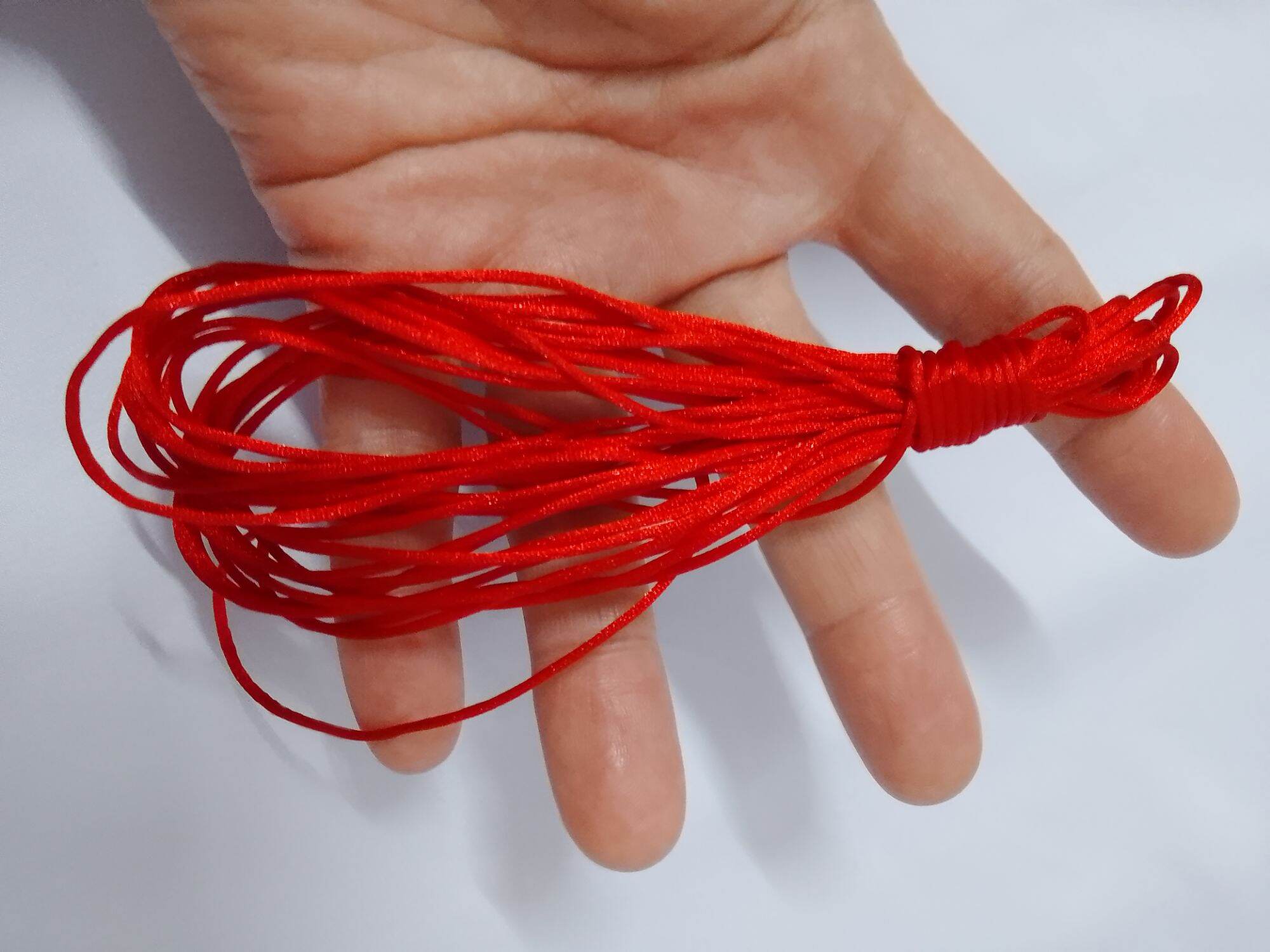 2m dây tim 1.5mm màu đen đỏ làm vòng handmade
