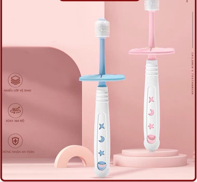 Bàn chải đánh răng siêu mềm cho bé xoay 360 độ Starry,bàn chải trẻ em