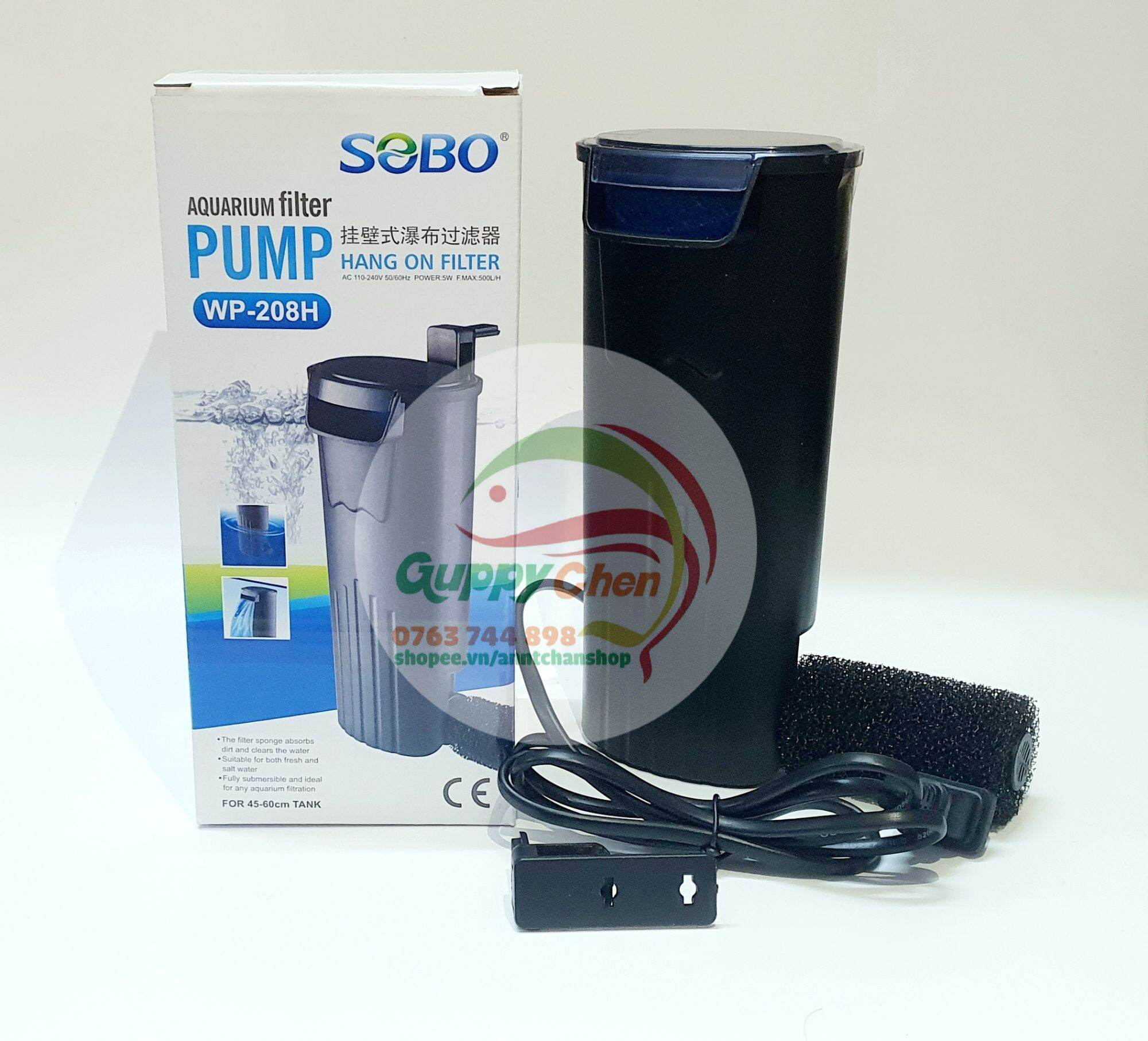 Lọc thác đứng cho hồ cá sobo wp 208h