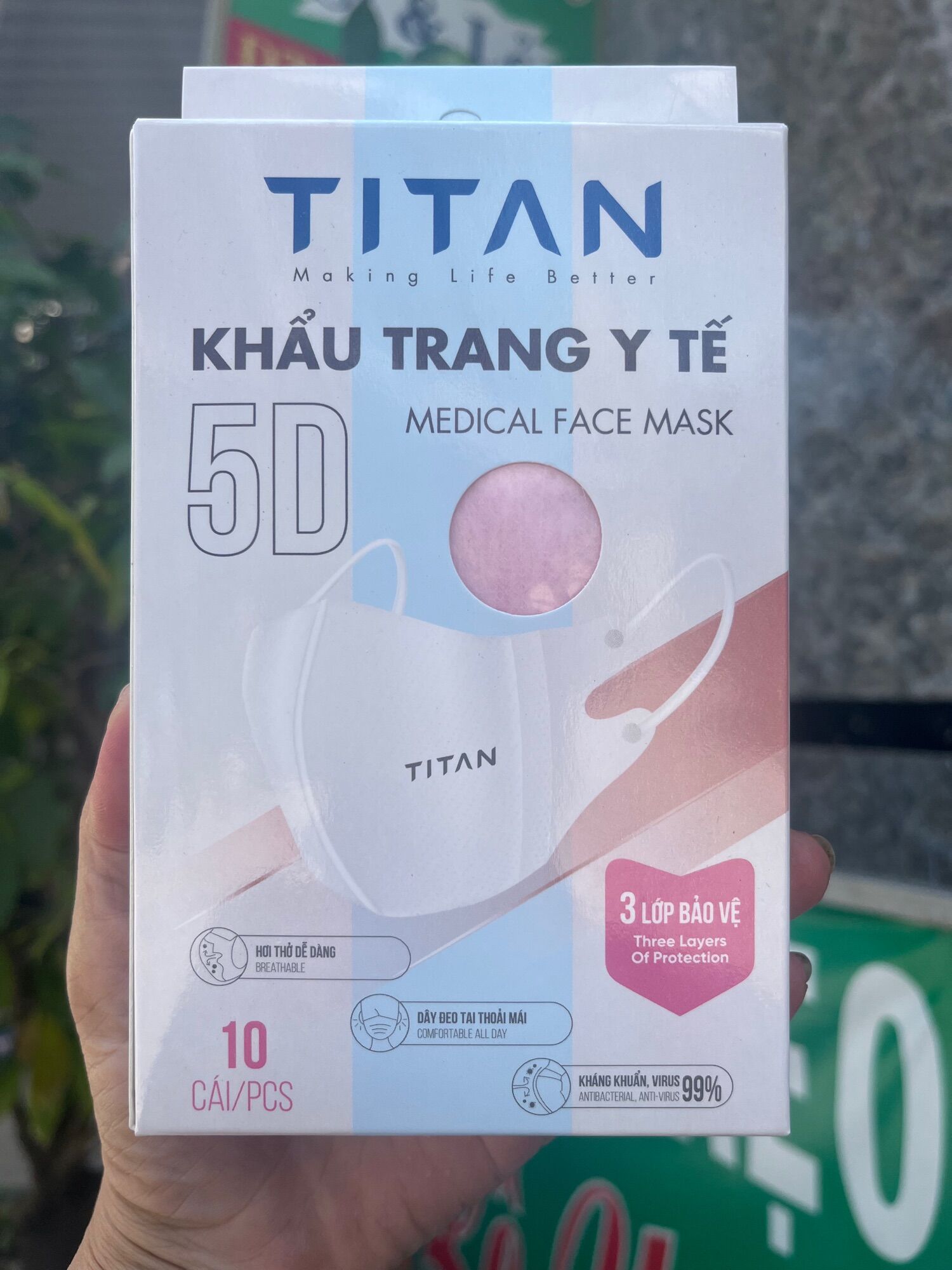 Khẩu trang 5d hộp 10 cái. combo 10 hộp 50k