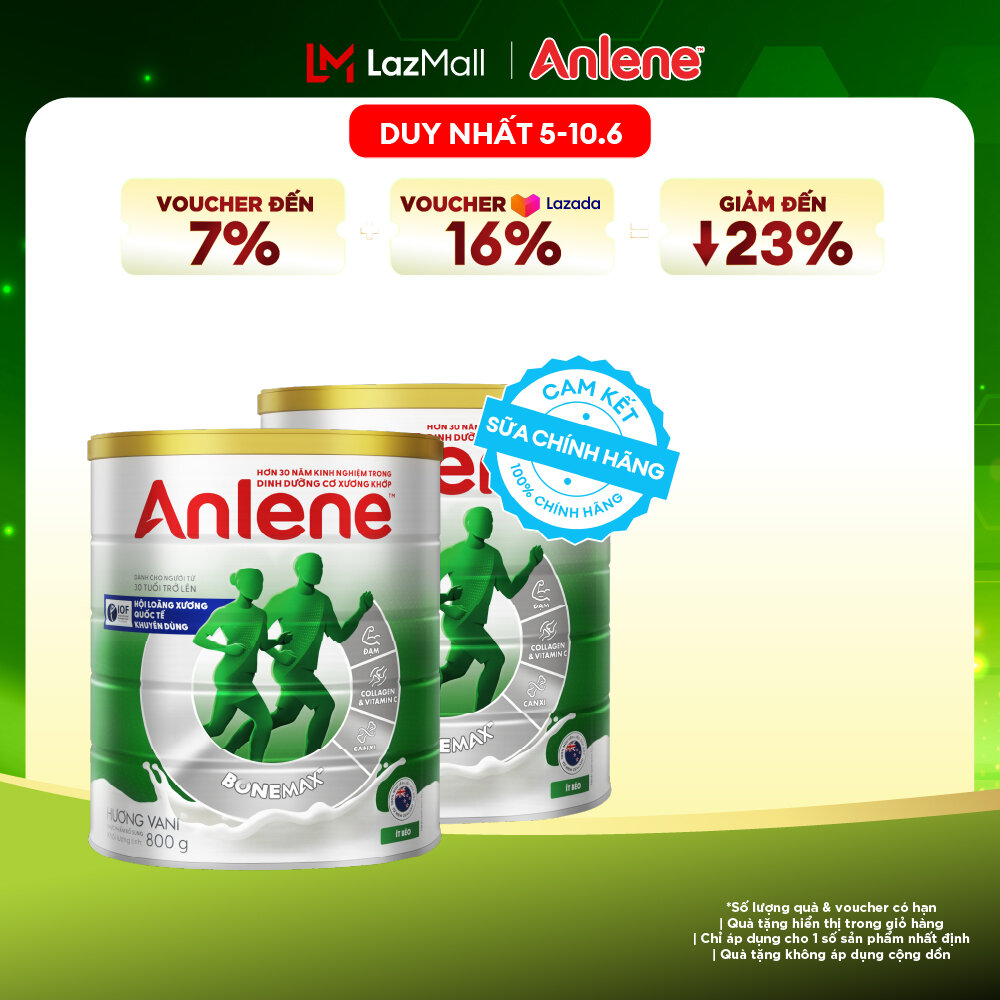 [Voucher giảm đến 26%]Combo 2 Sữa Bột Anlene Hương Vani 800G