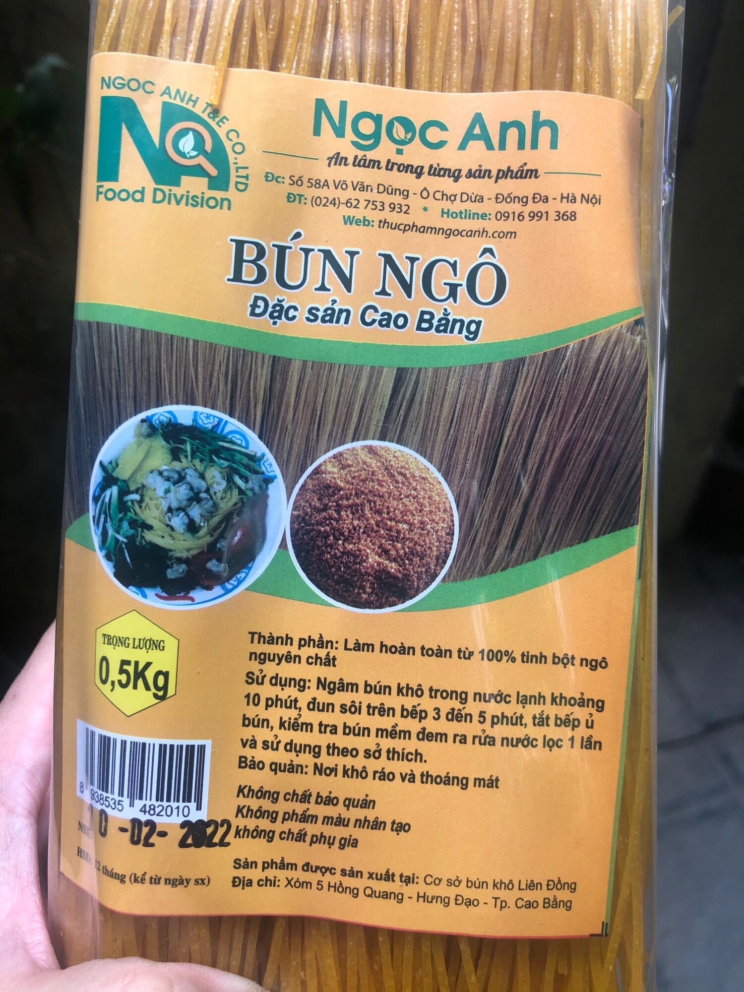 Bún ngô 0,5 kg