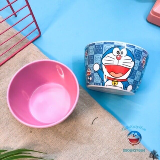 Chén tròn Melamin HelloKitty Doreamon