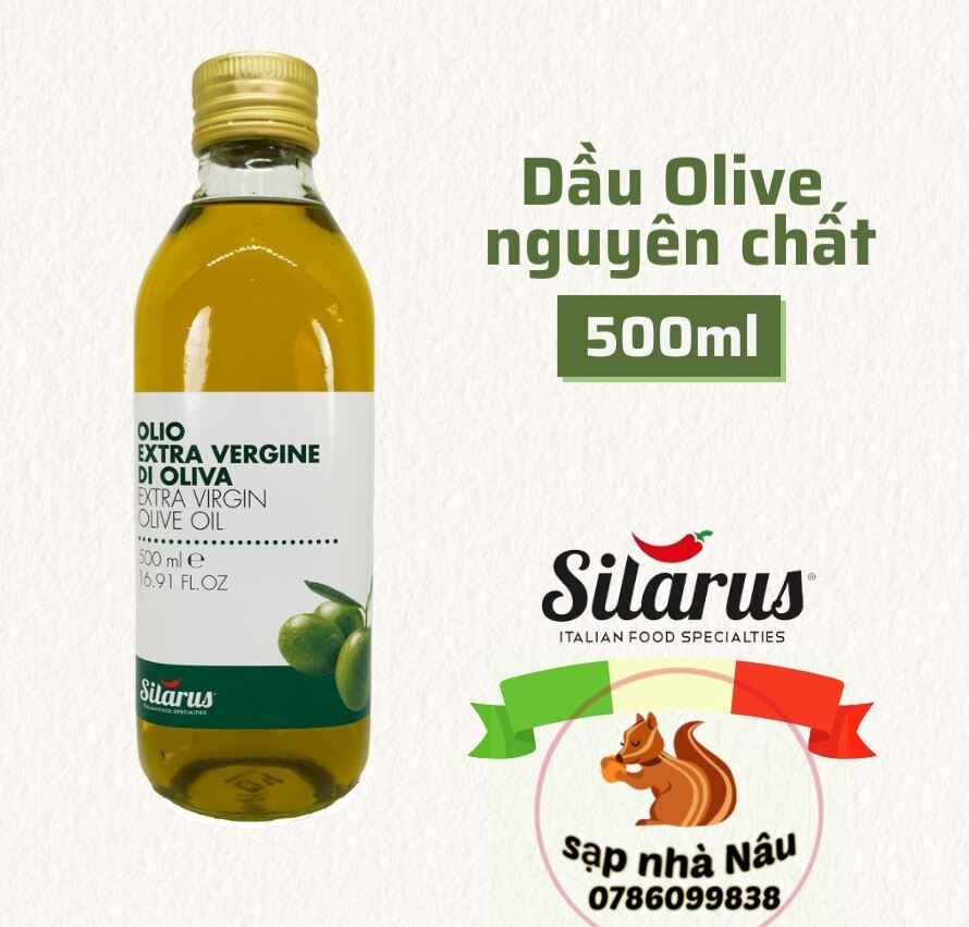 Dầu olive nguyên chất Silarus 500ml_ Dầu oliu cho bé ăn dặm