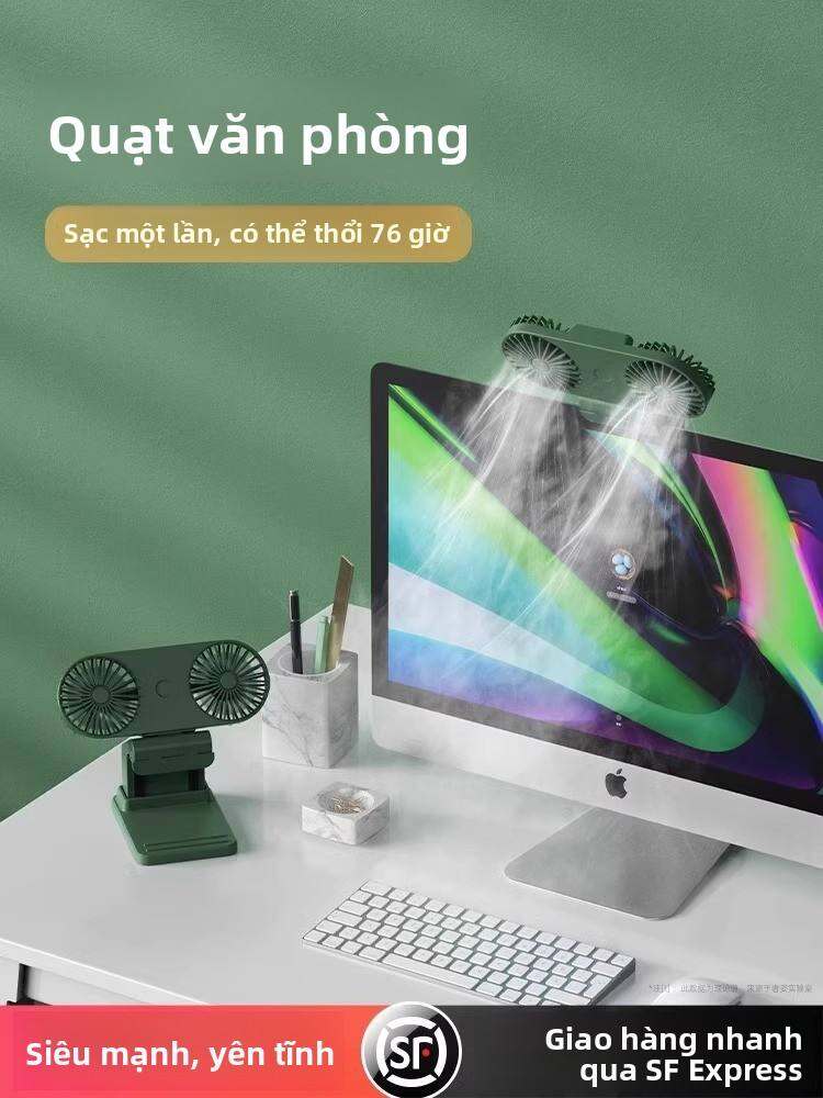 SHEZI | Quạt bàn di động có thể sạc điện thoại di động Quạt làm mát máy tính để bàn nhỏ ồn ào Quạt làm mát USB cho văn phòng và học sinh
