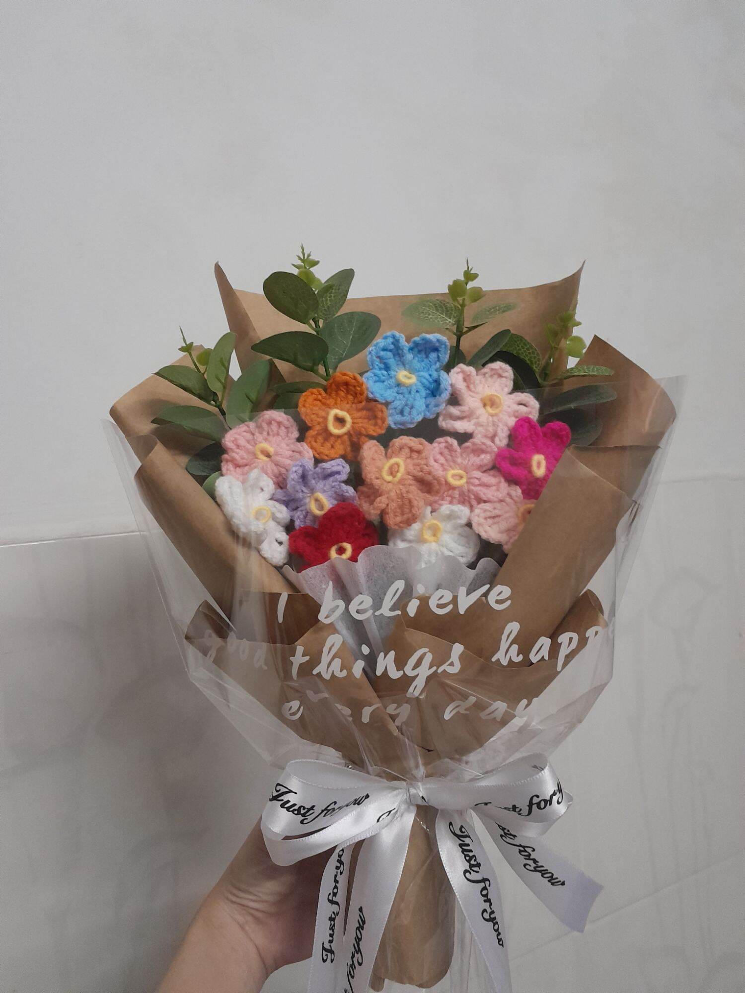 Bó hoa lưu ly bằng len handmade 15 bông