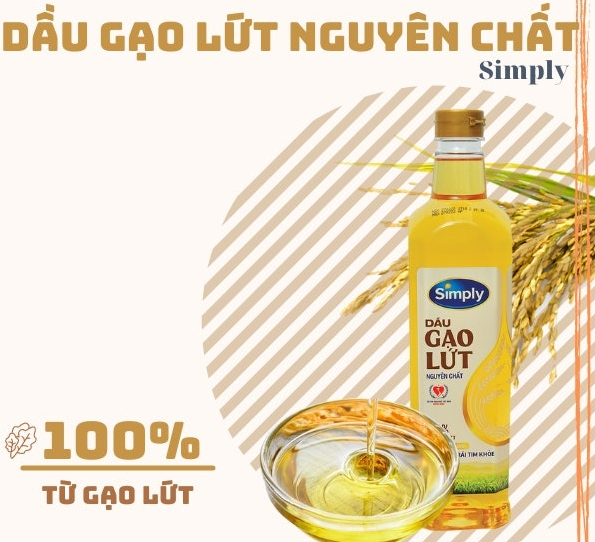 Dầu Gạo Lứt Simply 1L ( Combo 2 chai 1L)