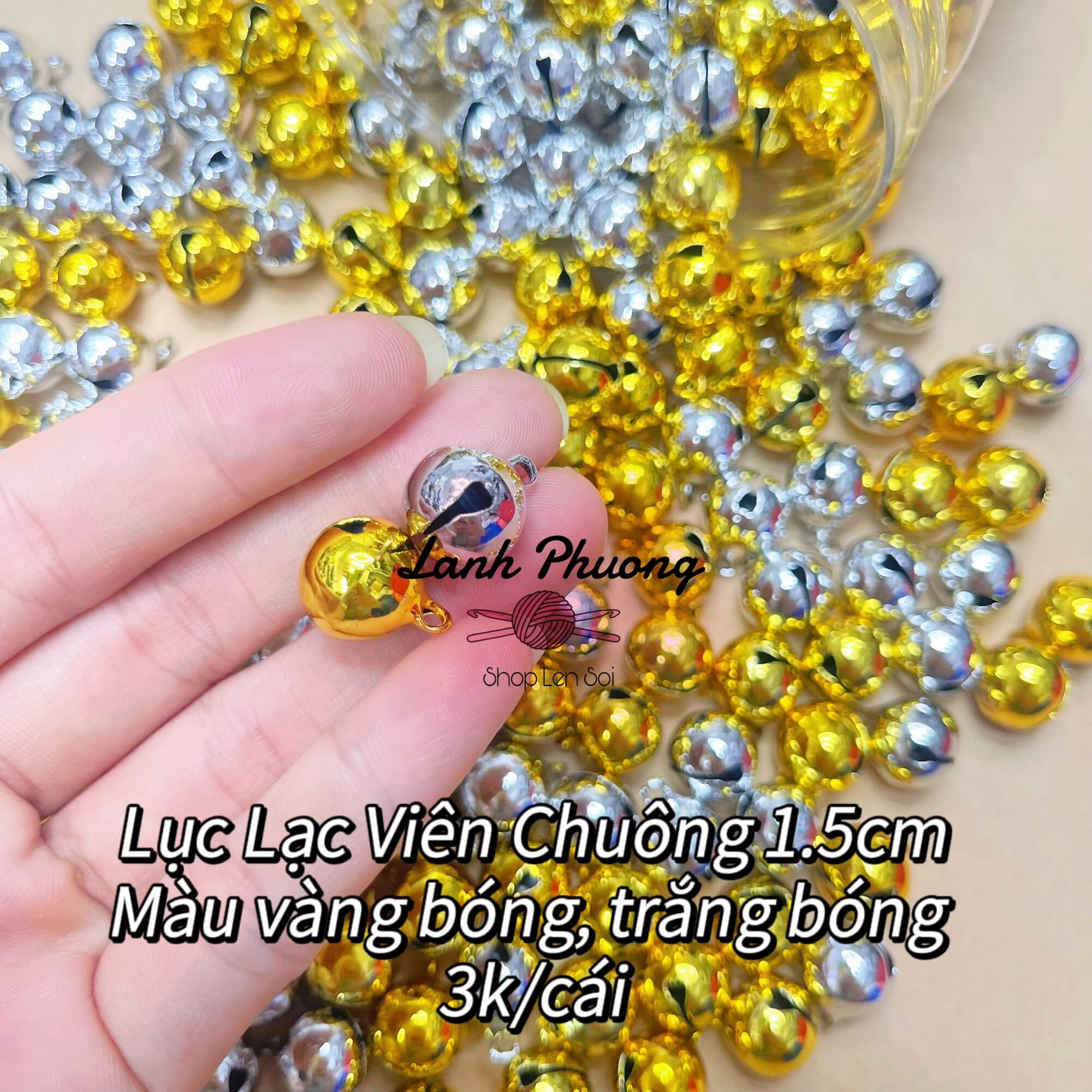 Lục lạc viên chuông bóng 1.5cm noel