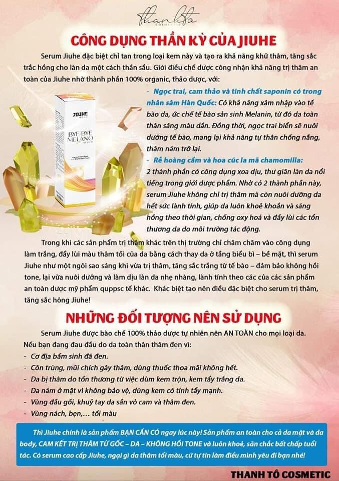 SERUM JIUHE THÂM BYE BYE MELANO THANH TÔ