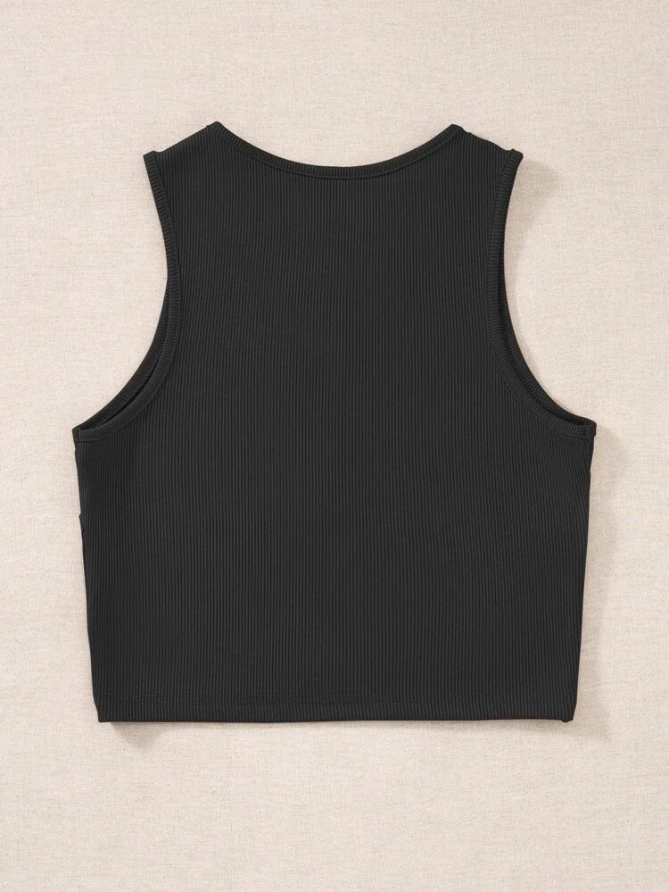 Áo croptop cổ tròn sát nách đan chéo 12