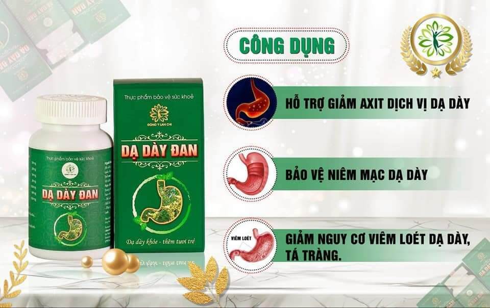 Dạ Dày Đan - hổ trợ tiêu diêt vi khuẩn HP gây viêm loét dạ dày, tá tràng, thượng vị, trào ngược dạ dày, trĩ nội, đi ngoài rát, buốt, ra huyết…