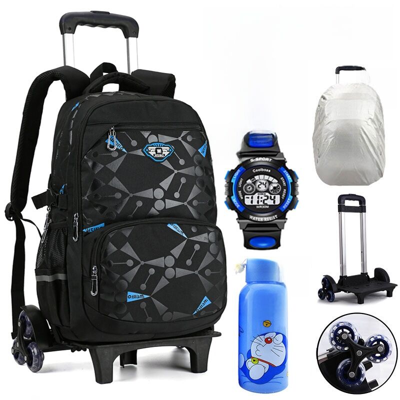 Balo Học Sinh Tiểu Học Nam 4-5-6 Lớp Có Tay Cầm Giảm Tải Có Thể Tháo Rời Tăng Cường Leo Cầu Thang Sáu Bánh Xe Giá 387,000 Đồng*Miễn phí vận chuyển