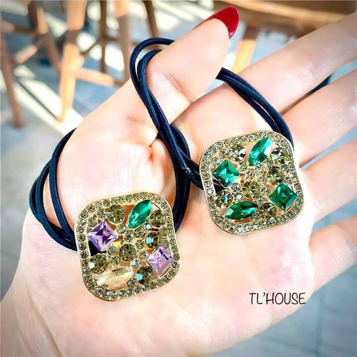 Dây buộc tóc đính pha lê cao cấp - Mã Sp D001