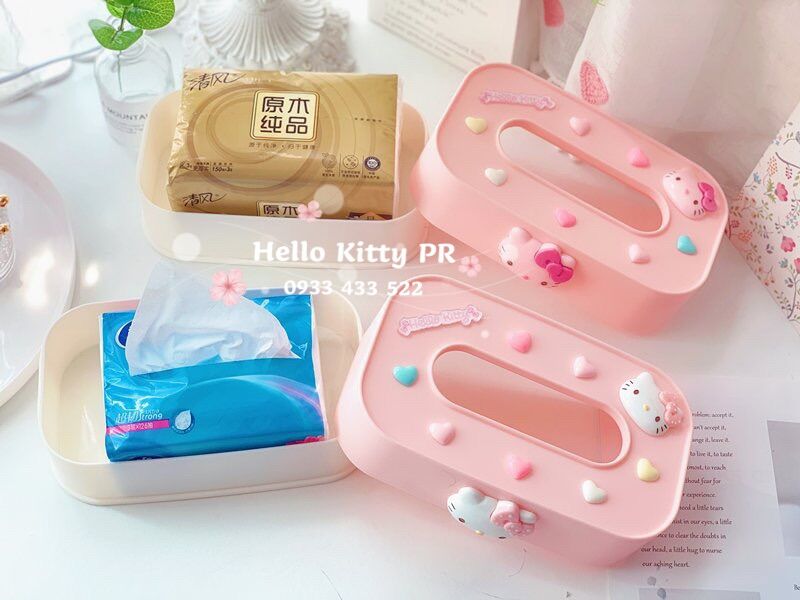 HỘP ĐỰNG KHĂN GIẤY HELLO KITTY - DORAEMON