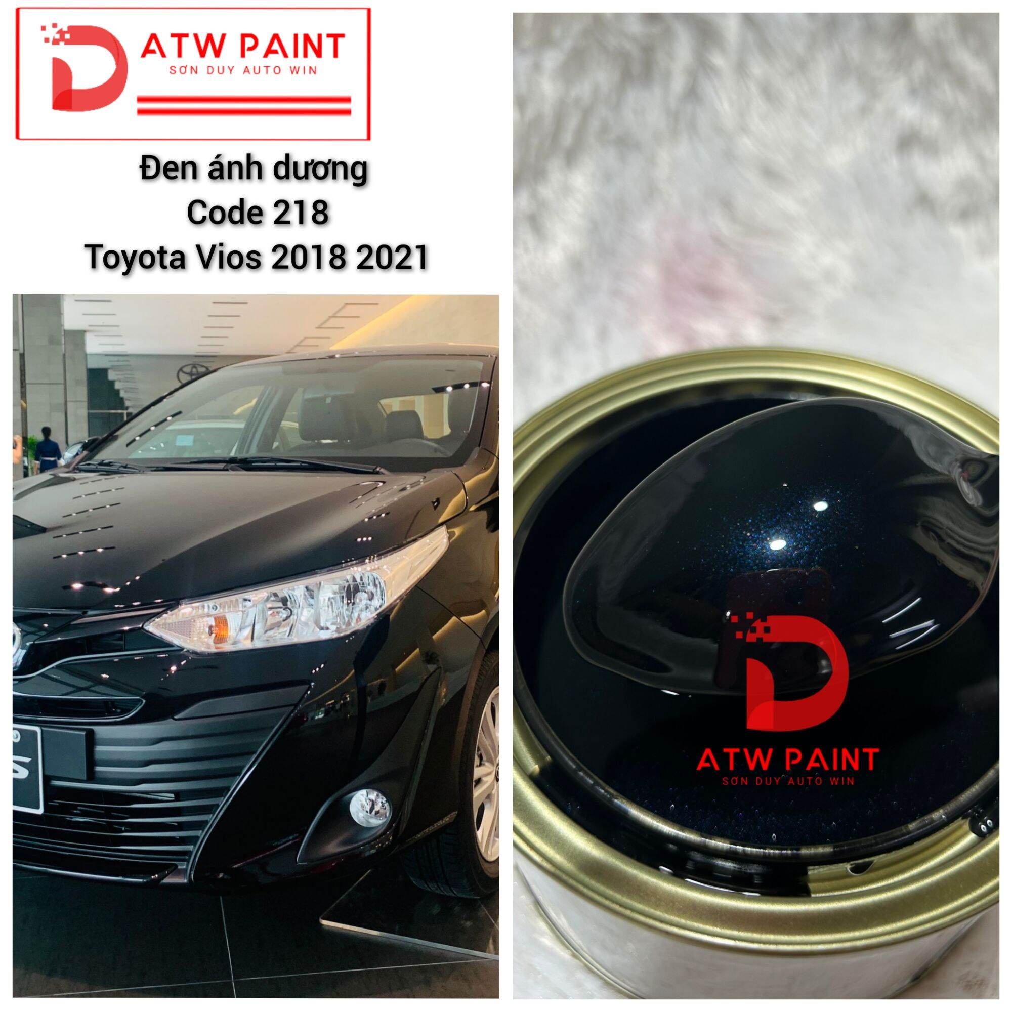 Sơn đen ánh dương 218 toyota vios 2018 2021 - sơn auto lacquer 1k - lon 500g