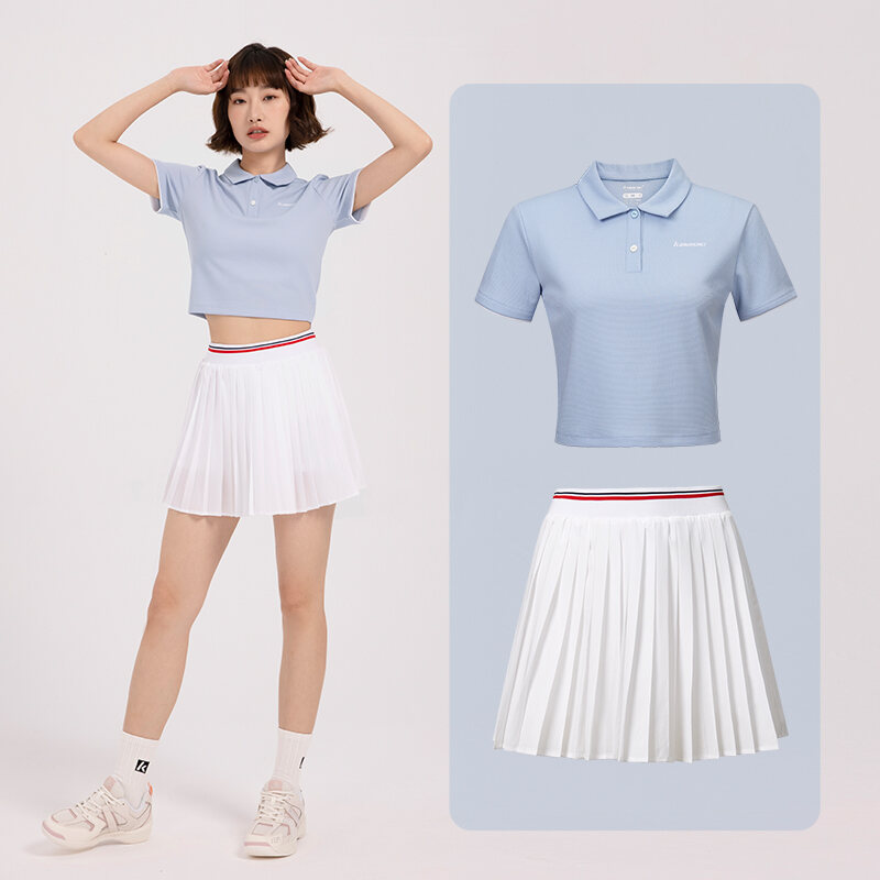 Kawasaki Mùa Hè 2024 Áo Sơ Mi Tay Ngắn Thể Thao Thoáng Khí Đồng Phục Cầu Lông Nam Quần Vợt Chuyên Nghiệp Băng Xanh Dương