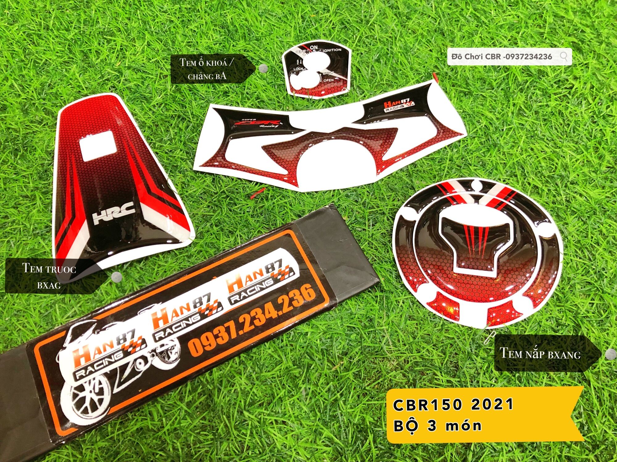 Bộ tem 3 món CBR150 2021 - tem dán CBR150R