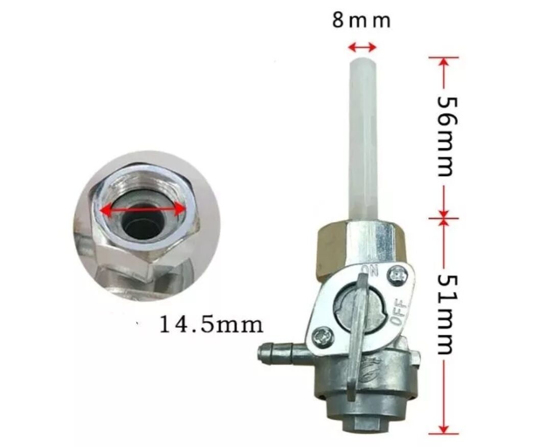 khoá xăng lớn máy phát điện chạy xăng 2kw 3kw 5kw 7kw, công tắc bình xăng máy phát điện ren trong ră