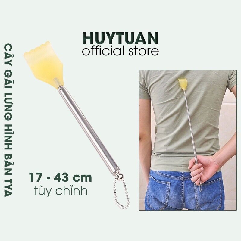 Cây gãi lưng gấp gọn bằng inox hình bàn tay nhựa có thể kéo ta và thu gọn tiện dụng