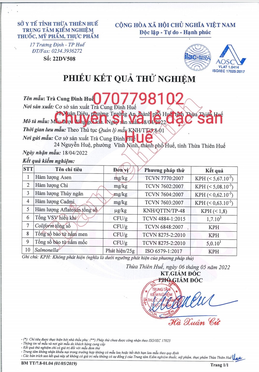 Trà cung đình Huế G9 Phương Dung 500gr