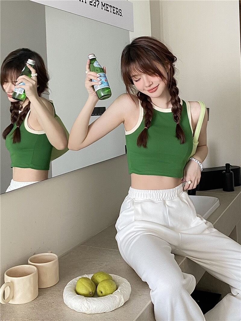 Áo Ba Lỗ Viền Nữ Basic - Áo Croptop Viền 2 Dây Nữ - Áo 2 Dây Basic Co Giãn (CAM KẾT DÀY DẶN, HÌNH SHOP CHỤP 100%)