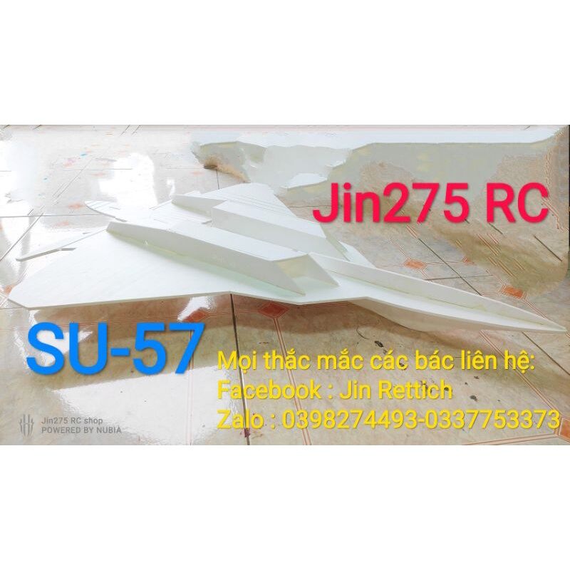 Bộ vỏ kit máy bay Su 57, T 50 Flat sải 72 cm