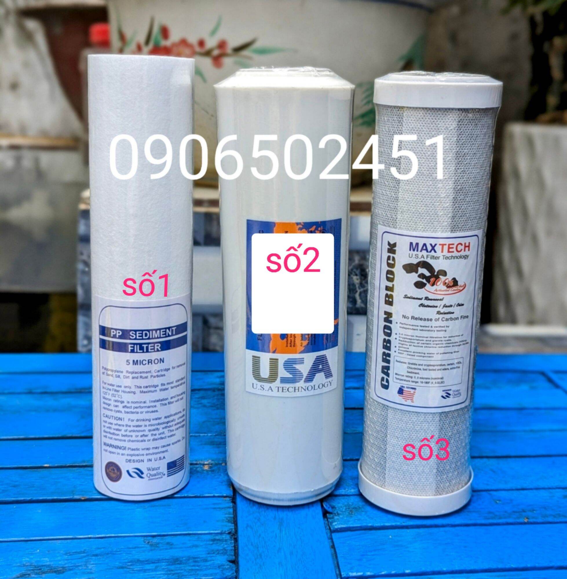 [HCM]Bộ lõi lọc 10 inch cấp lọc số 123 dành cho các loại máy lọc nước RO